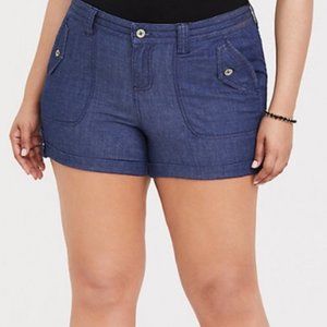 Torrid Military Shorts--Chambray Medium Wash
